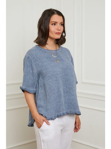 Curvy Lady Linnen shirt blauw