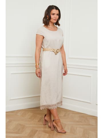 Curvy Lady Leinen-Kleid in Beige