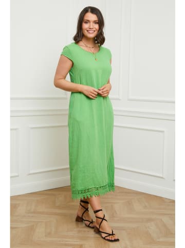 Curvy Lady Leinen-Kleid in Grün