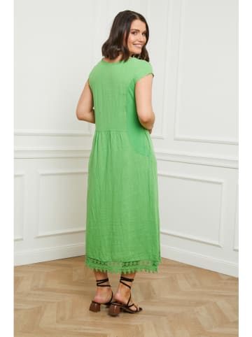 Curvy Lady Leinen-Kleid in Grün