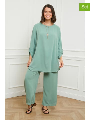 Curvy Lady 2-delige outfit turquoise