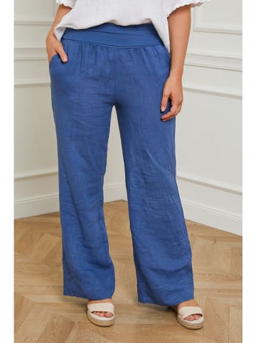 Curvy Lady Leinen-Hose "Valencia" in Blau