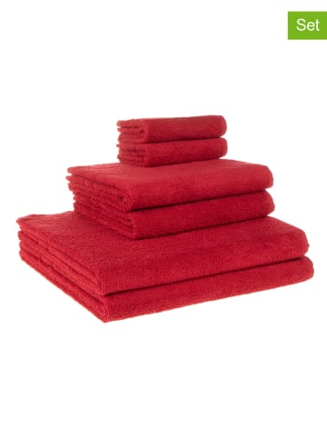 Avance 6-delige handdoekenset rood