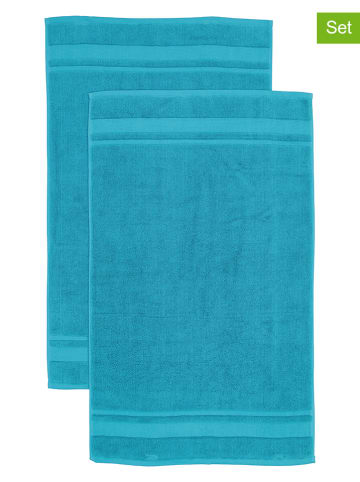avance 2-delige set: premium badmatten turquoise - (L)100 x (B)60 cm