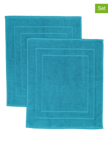 Avance 2-delige set: badmatten turquoise - (L)70 x (B)60 cm