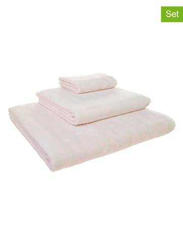 Avance 3-delige handdoekenset lichtroze/wit