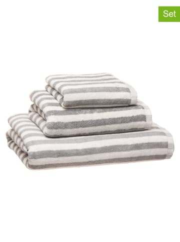 Avance 3-delige handdoekenset grijs/wit