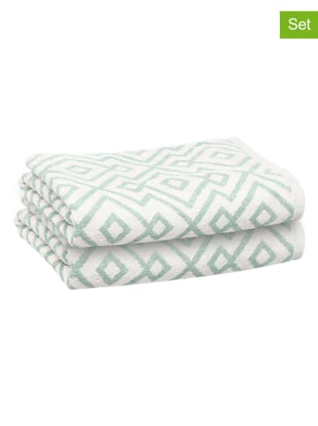 Avance Ręczniki (2 szt.) w kolorze miętowo-białym
