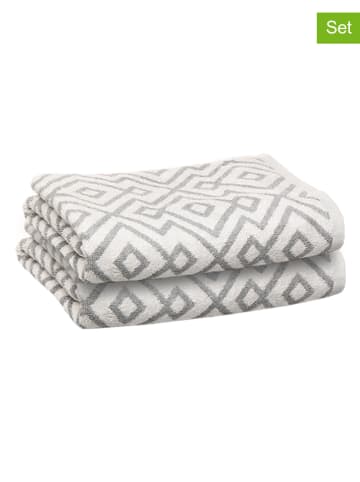 Avance 2-delige set: badhanddoeken grijs/wit