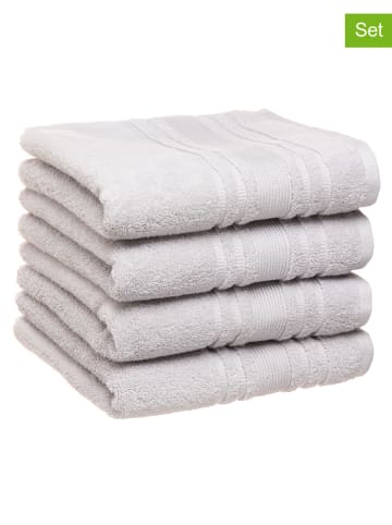 Avance 4-delige set: handdoeken lichtgrijs - (L)90 x (B)50 cm