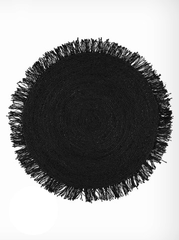 Avance Zeegras-tapijt zwart - Ø 100 cm