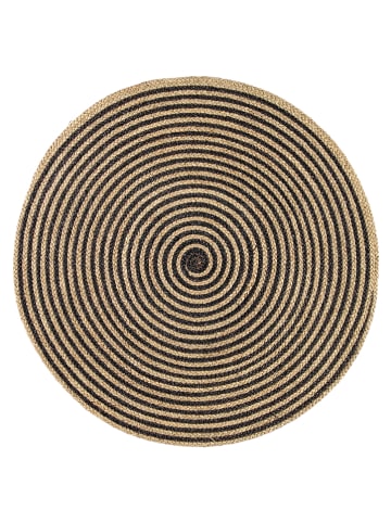 Avance Zeegras-tapijt naturel/zwart - Ø 120 cm