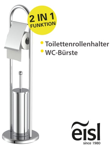 Schütte Toiletborstelgarnituur chroomkleurig - (H)80 x Ø 22 cm