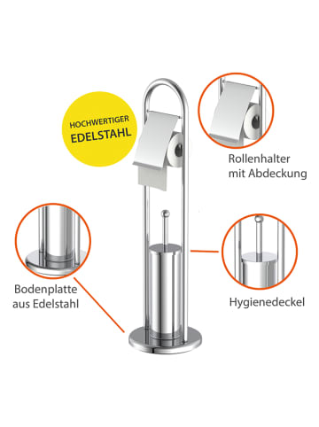 Schütte WC-Garnitur in Chrom - (H)80 x Ø 22 cm