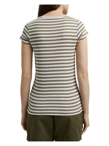 ESPRIT Shirt in Khaki/ Weiß