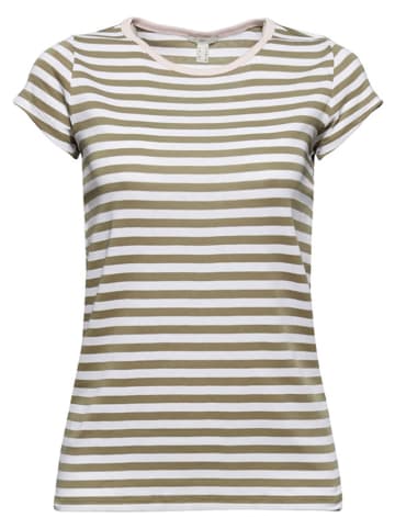 ESPRIT Shirt in Khaki/ Weiß