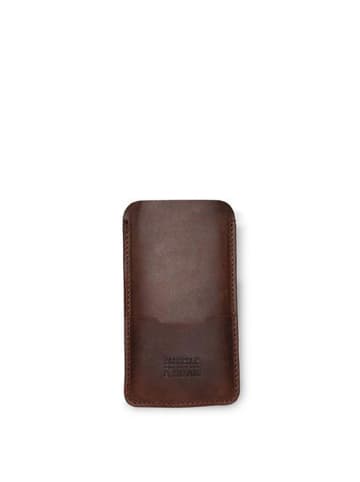 Buckle & Seam Leder-Handytasche "Gab" in Braun - (L)17 x (B)10 cm