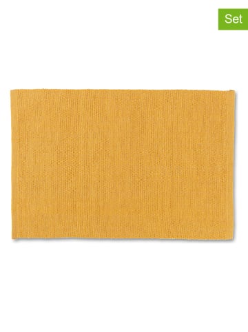LYNGBY 2-delige set: placemats "Herringbone" geel - (L)43 x (B)30 cm