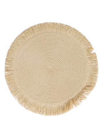 Villa d´Este 4-delige set: placemats "Tovaglietta" lichtbruin - Ø 38 cm