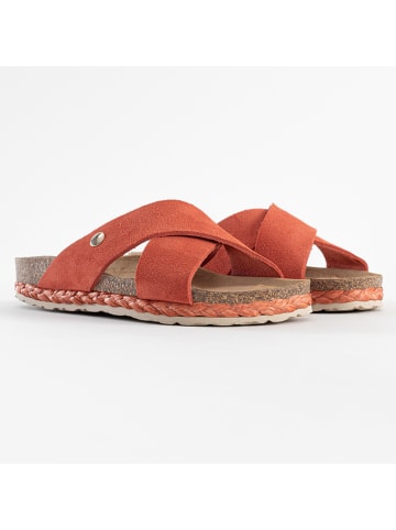 Sunbay Leren slippers "Broome" oranje