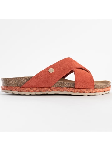 Sunbay Leren slippers "Broome" oranje
