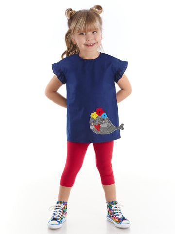 Denokids 2-delige outfit "Hula Hoop" donkerblauw/rood