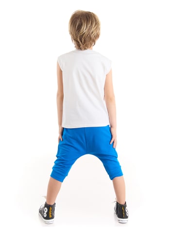 Denokids 2-delige outfit "Summer Mode" wit/blauw