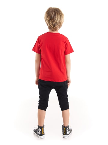 Denokids 2-delige outfit "Quiet" rood/grijs