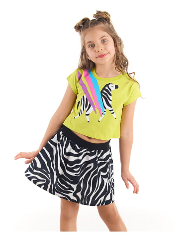 Deno Kids 2tlg. Outfit "Rainbow Zebra" in Gelb/ Schwarz