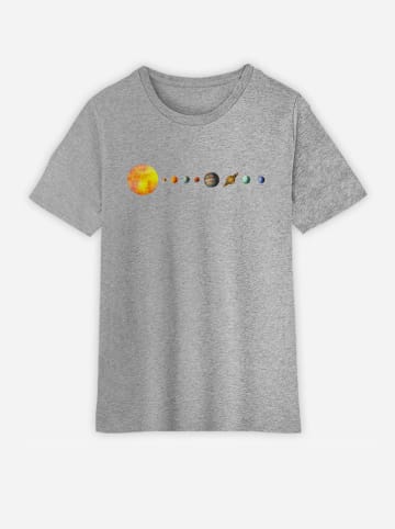 WOOOP Koszulka "Solar system" w kolorze szarym ze wzorem