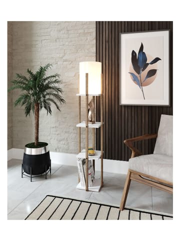 Evila Staande lamp "Nora" lichtbruin/wit - (H)135 x Ø 21 cm