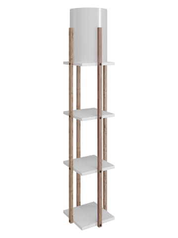 Opviq Standleuchte "Nora" in Hellbraun/ Weiß - (H)135 x Ø 21 cm