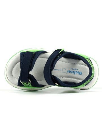 Richter Shoes Sandały "Leo" w kolorze granatowo-zielonym