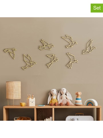 Woody Kids 7tlg. Wanddekor-Set "Birds" in Gold