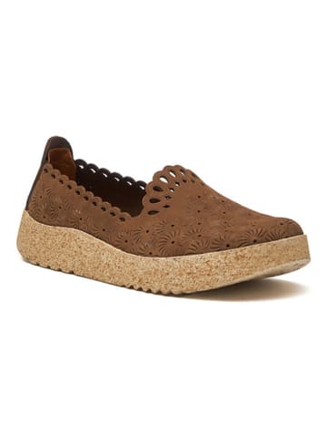 Comfortfusse Skórzane slippersy w kolorze beżowym