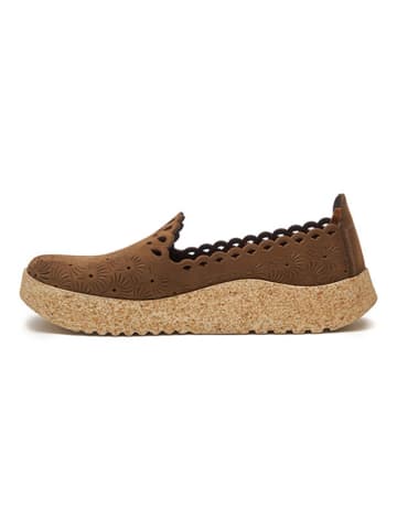 Comfortfusse Skórzane slippersy w kolorze beżowym