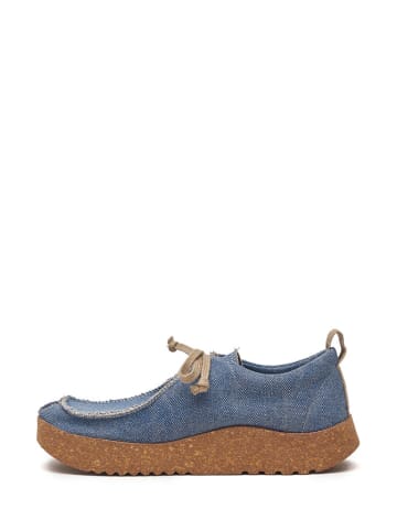 Comfortfusse Leren veterschoenen blauw