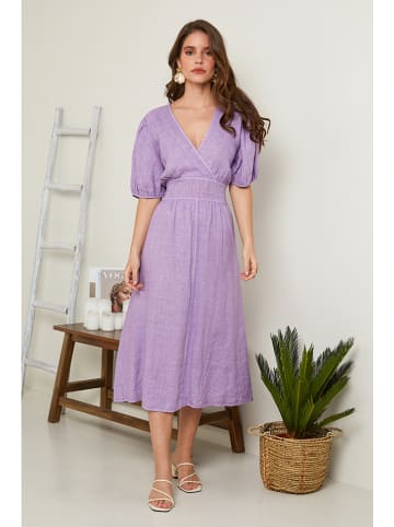 Rodier Lin Lniana sukienka w kolorze fioletowym