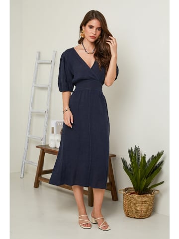 Rodier Lin Leinen-Kleid in Dunkelblau