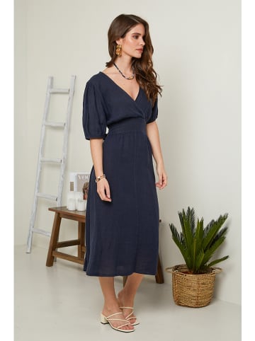 Rodier Lin Leinen-Kleid in Dunkelblau