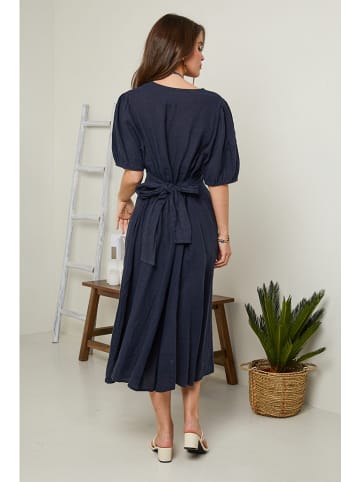 Rodier Lin Leinen-Kleid in Dunkelblau
