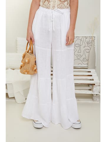 Rodier Lin Lniane spodnie w kolorze białym