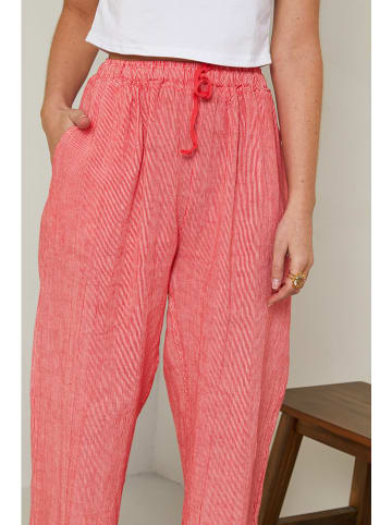 Rodier Lin Leinen-Hose in Koralle