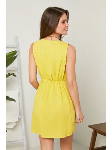 Rodier Lin Linnen jurk geel