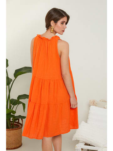 Rodier Lin Leinen-Kleid in Orange