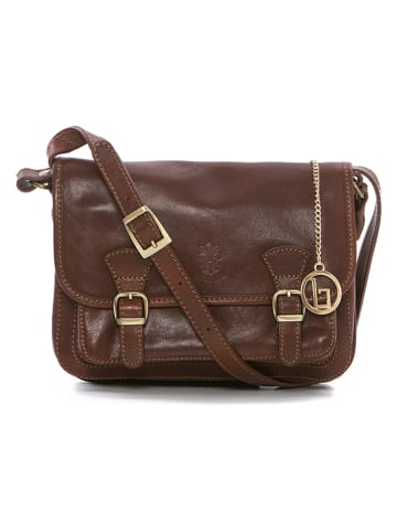 Lia Biassoni Leren schoudertas bruin - (B)26 x (H)19 x (D)12 cm
