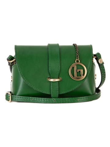 Lia Biassoni Leren schoudertas groen - (B)17 x (H)12 x (D)8 cm
