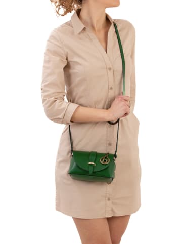 Lia Biassoni Leren schoudertas groen - (B)17 x (H)12 x (D)8 cm