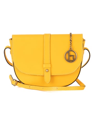 Lia Biassoni Leder-Umhängetasche in Gelb - (B)21 x (H)17 x (T)6 cm