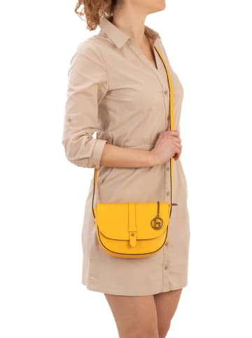 Lia Biassoni Leder-Umhängetasche in Gelb - (B)21 x (H)17 x (T)6 cm